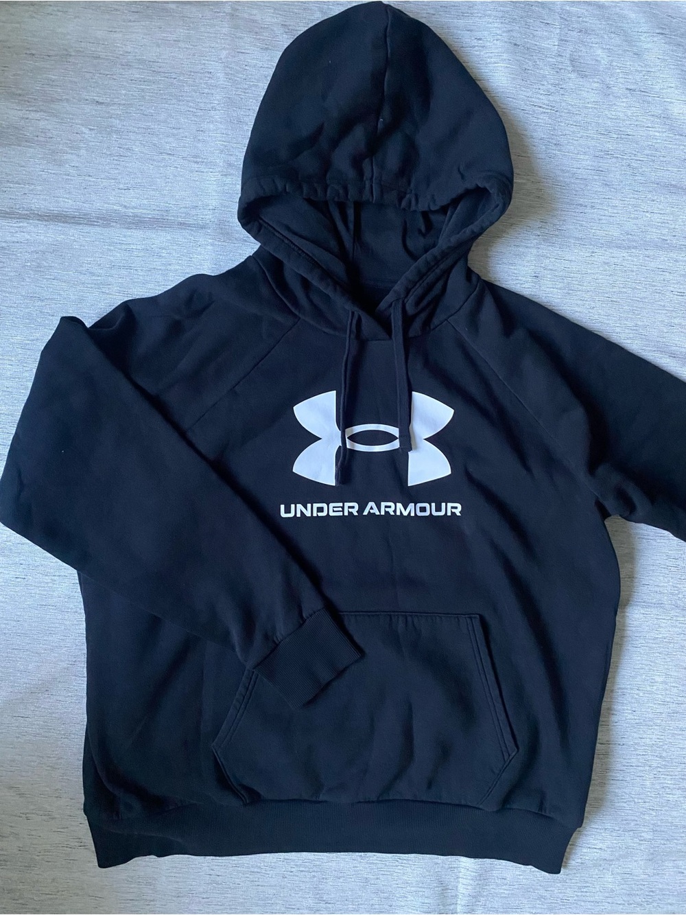 Under Armour Men’s Black Pullover with White Logo Print